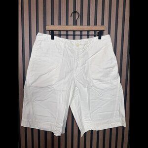 James Perse Chino Shorts 34 Mens White 11" Inseam Flat Front